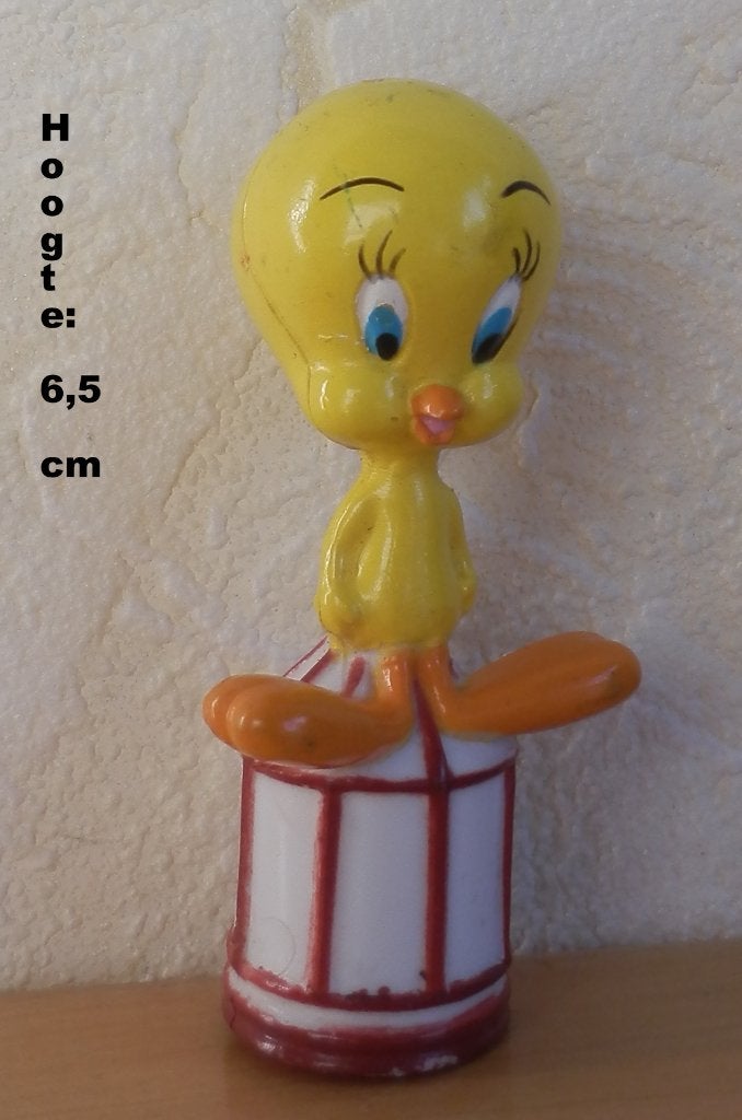 Vintage Tweety Bird Figuurtje - 6,5 cm, Ophalen of Verzenden, Looney Tunes, Gebruikt, Beeldje of Figuurtje