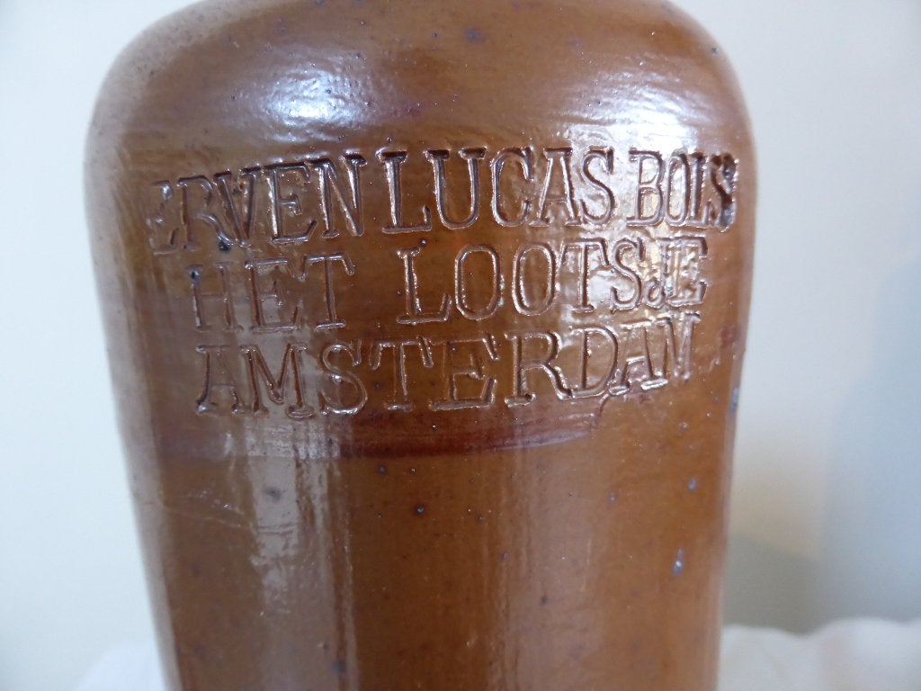 Oude JENEVERFLES BOLS 'T LOOTSJE AMSTERDAM /stenen KRUIK 18, Ophalen of Verzenden