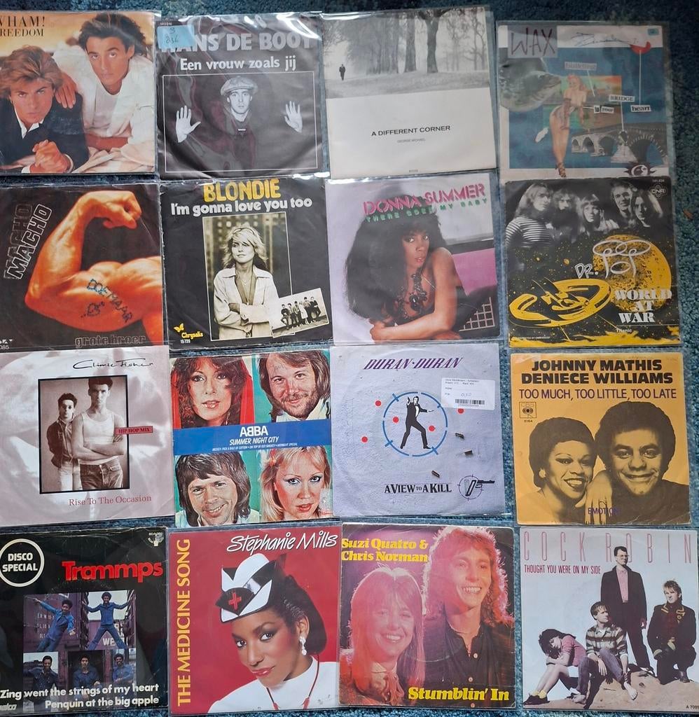 150 singles jaren 70 80 90, Cd's en Dvd's, Vinyl | Pop, Ophalen, Gebruikt, Overige formaten