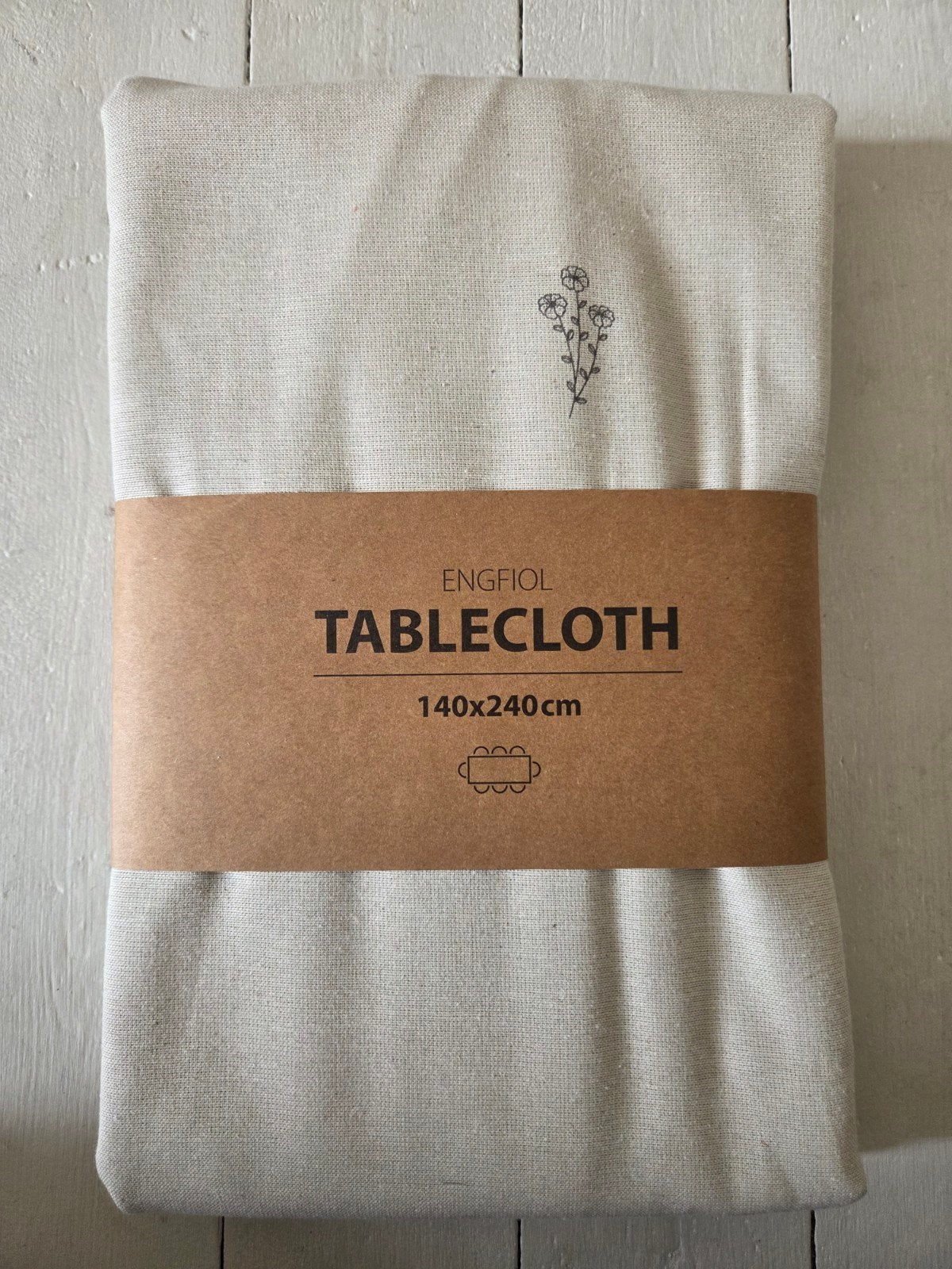 engfiol tablecloth 140x240 cm tafelkleed tafelzeil jysk, Katoen, Beige, Tafelkleed of Tafelzeil, Nieuw