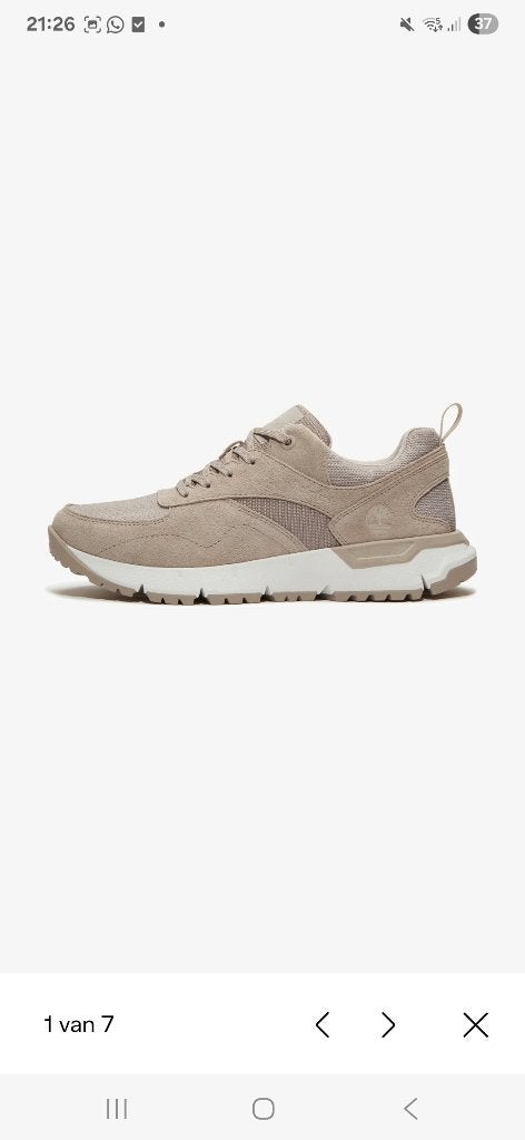 NIEUW Timberland Sneakers laag - light taupe mesh mt 44.5, Kleding | Heren, Schoenen, Overige kleuren, Timberland, Nieuw, Ophalen of Verzenden