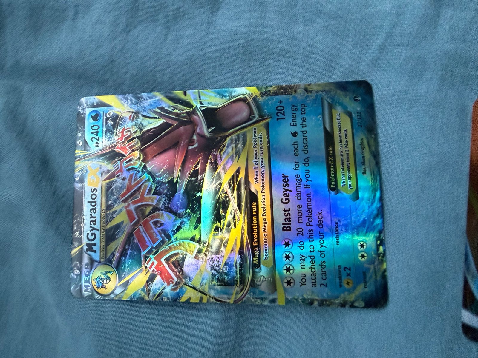 Pokémon Kaart: Mega Gyarados EX (Foil, 240 HP), Ophalen of Verzenden, Gebruikt, Losse kaart, Foil