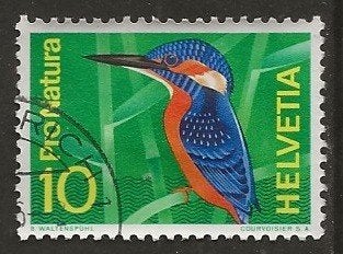 Zwitserland 3, ijsvogel, Verzenden, Gestempeld