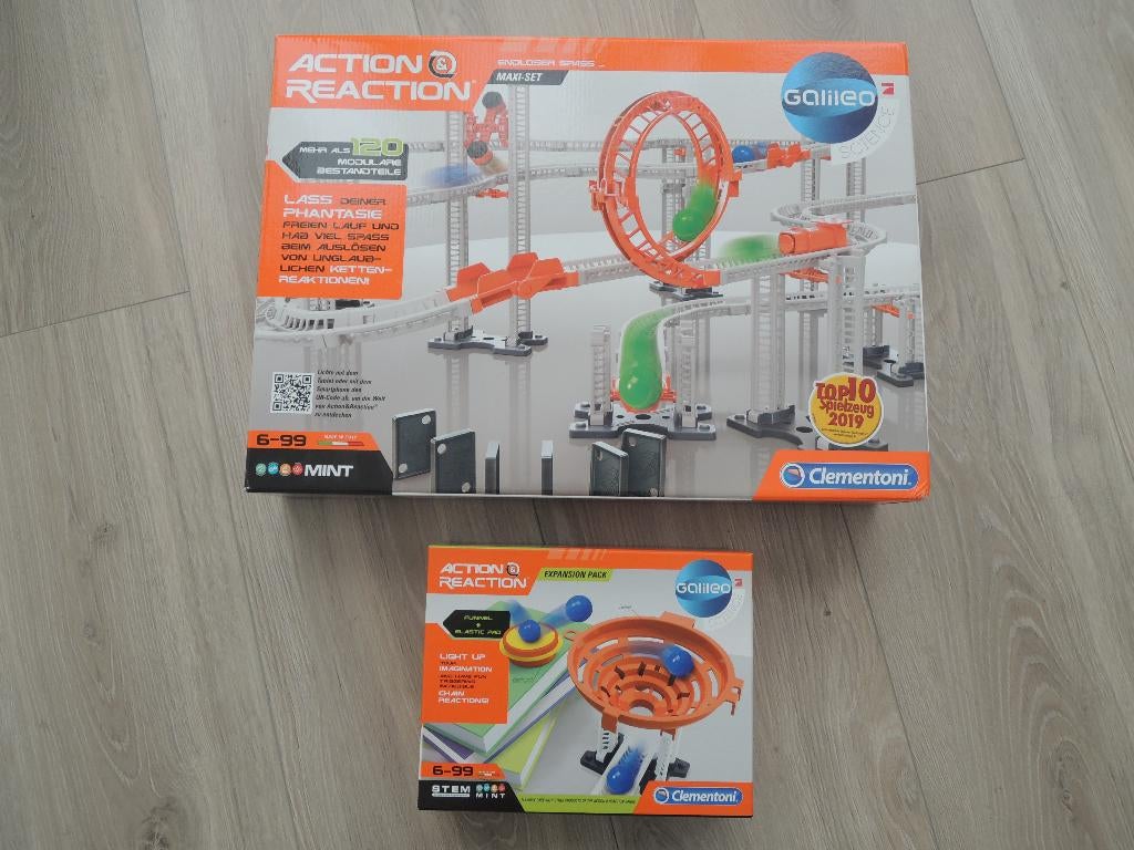 Clementoni Action Reaction Maxi set + uitbreiding, Ophalen of Verzenden, Zo goed als nieuw, Overige merken