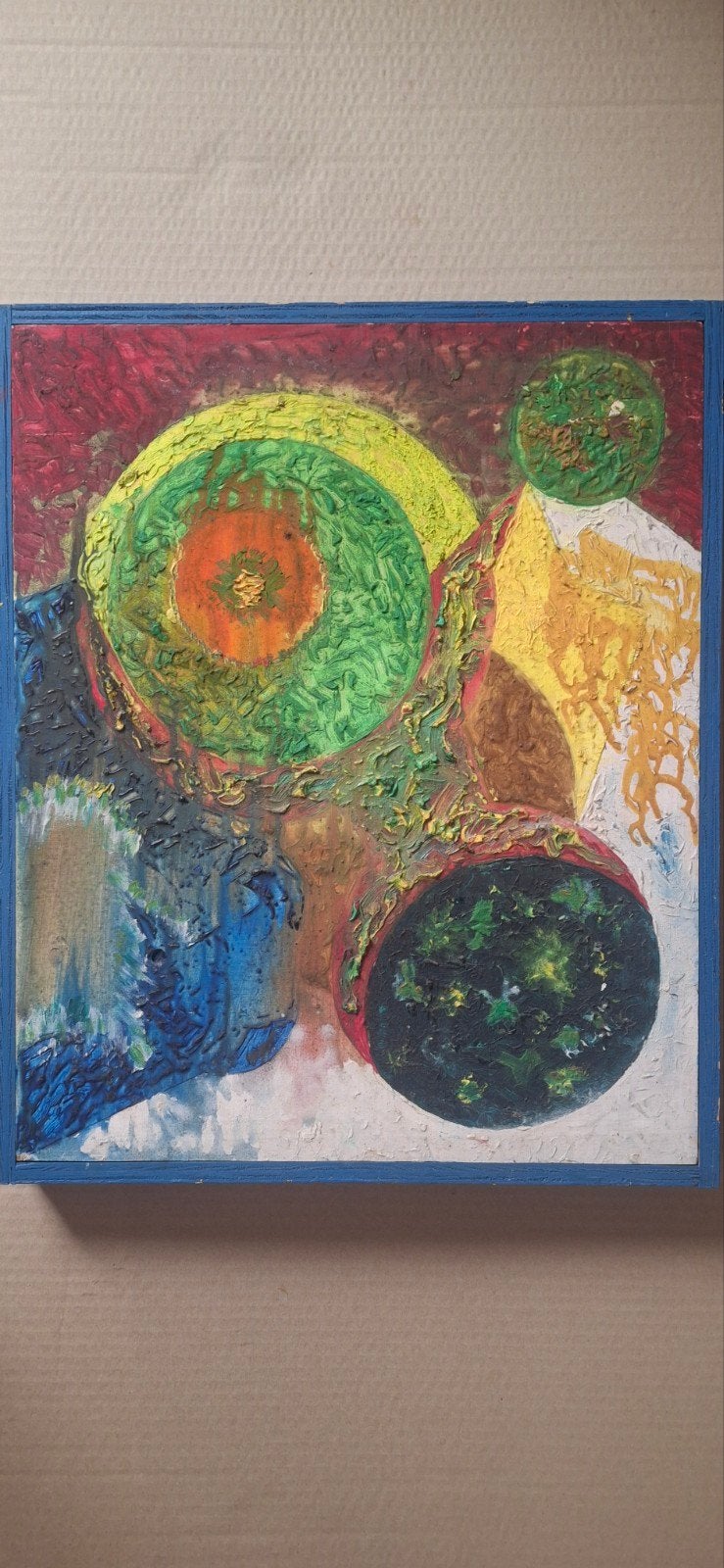 2 Olie Schilderijen Kunst 51x42cm, Antiek en Kunst, Kunst | Schilderijen | Abstract, Ophalen
