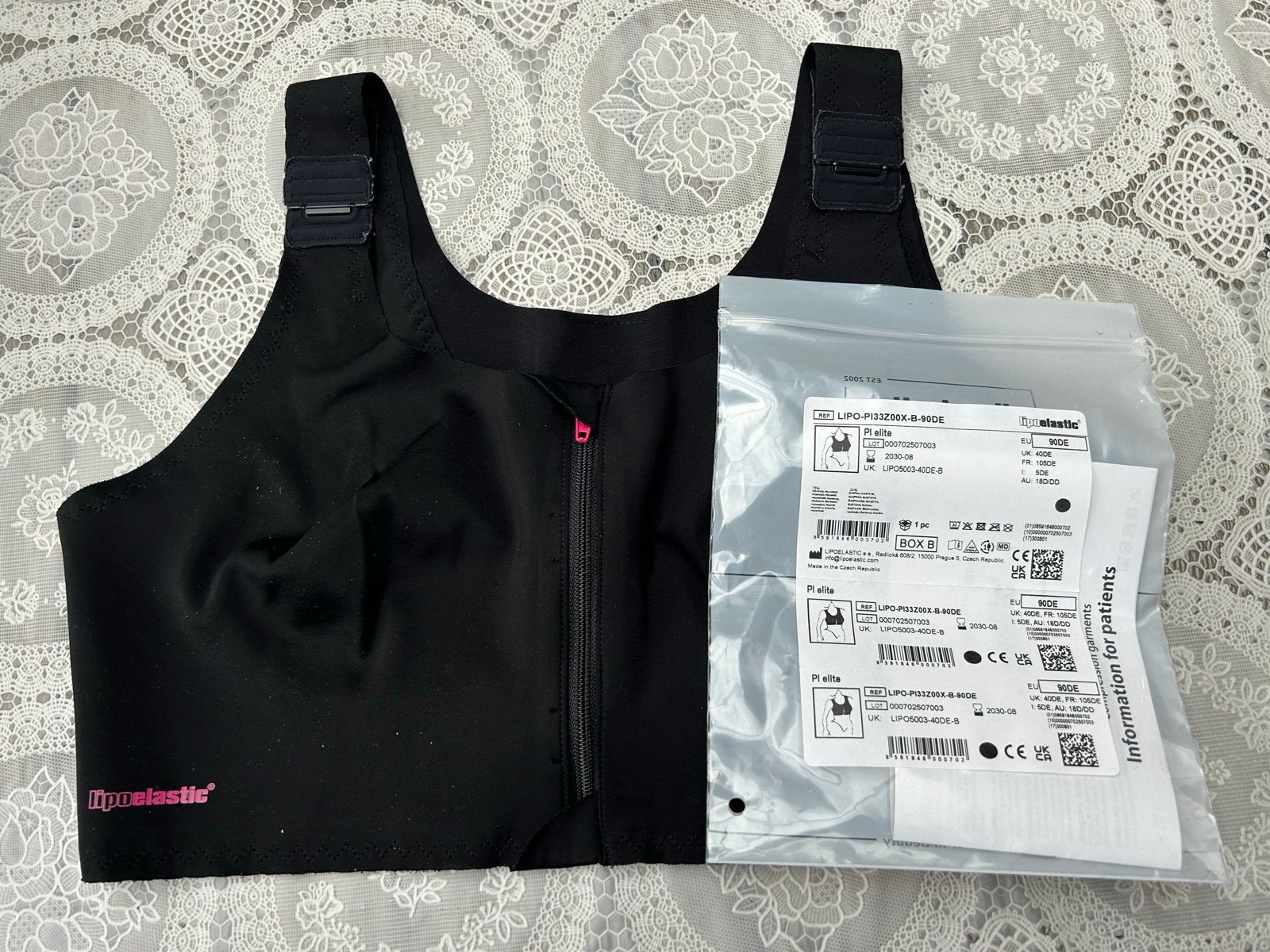Lipoelastic compressie BH 90 D/E - Z.g.a.n., Ophalen of Verzenden, Zwart, BH