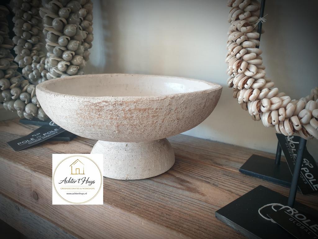 Aardewerk schaal op voet, Schaal, Rond, Nieuw, Ophalen of Verzenden