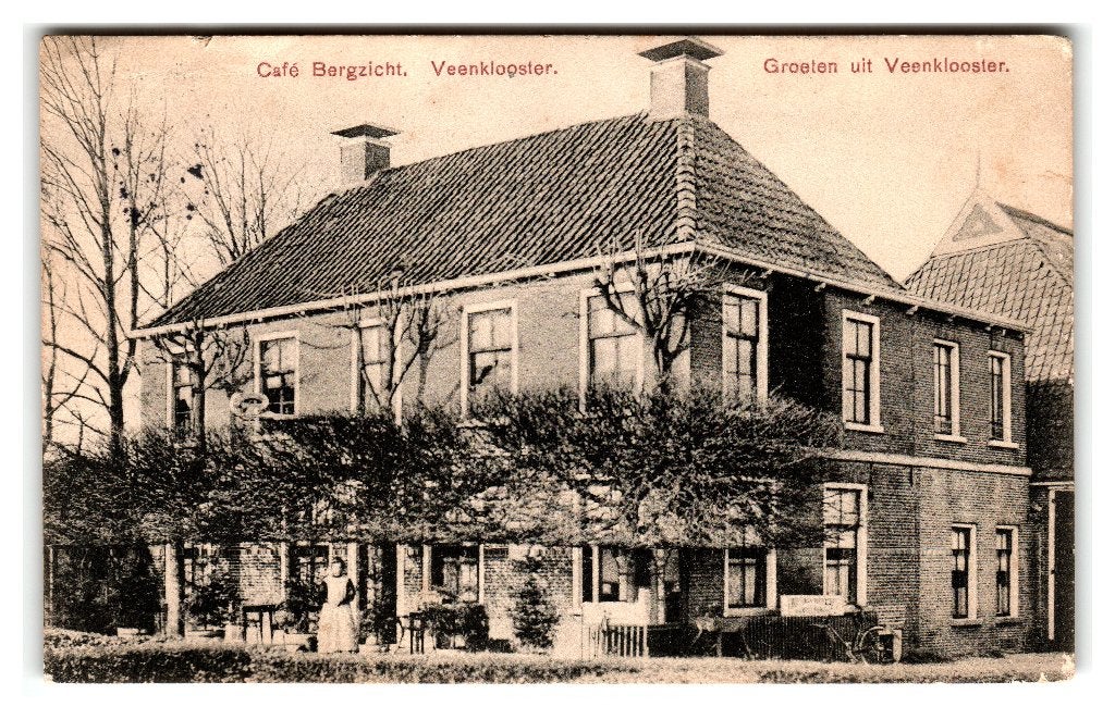 Veenklooster, Café Bergzicht, Verzenden, Voor 1920, Gelopen, Friesland