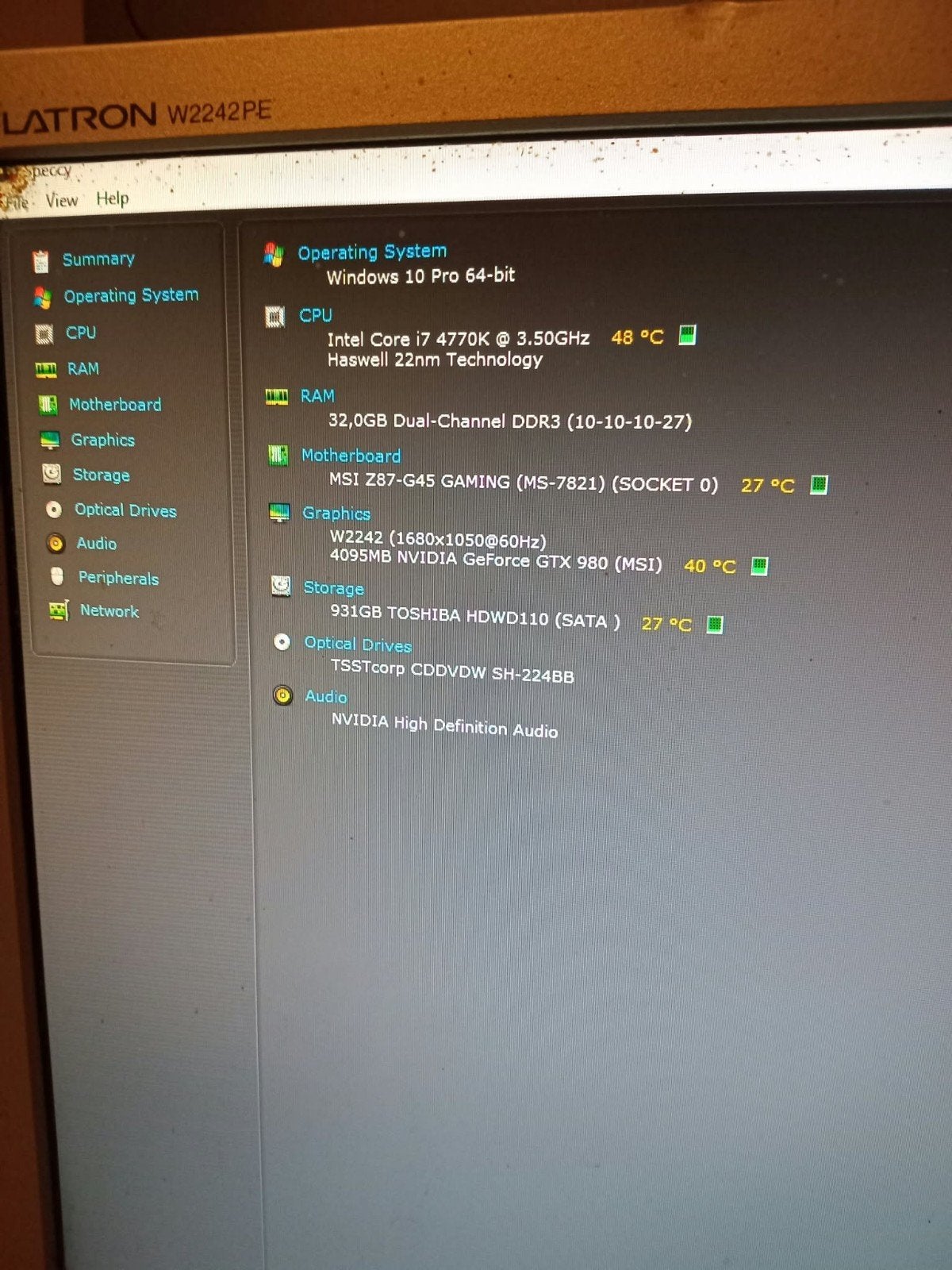 Gaming PC - Intel i7-4770K, 32GB RAM, GTX 980, Computers en Software, Ophalen, Gebruikt, HDD, 32 GB