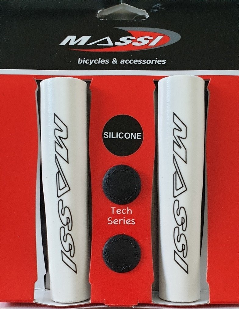 Stuurgrepen / Handvatten MASSI Siliconen Wit Nieuw KOOPJE!!!, Fietsen en Brommers, Fietsonderdelen, BMX, Overige materialen, Stuur