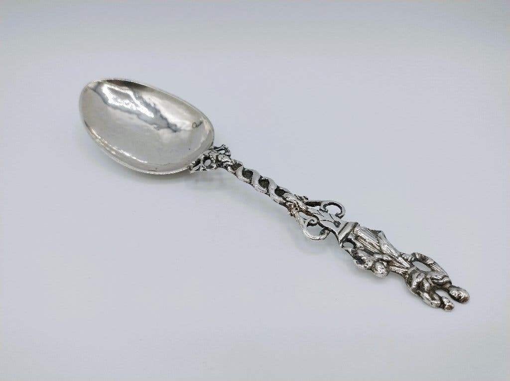Zilveren geboortelepel, J.J. Hiemstra, Makkum, 1826, Antiek en Kunst, Verzenden, Zilver