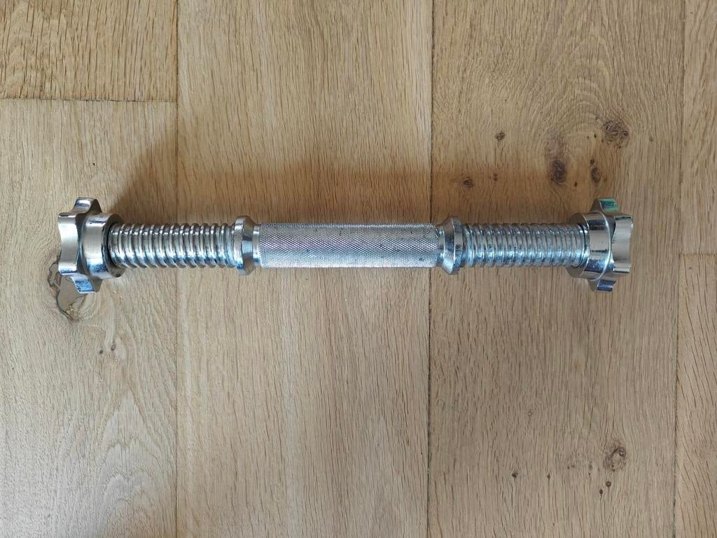 Decathlon dumbbell stang met schroefdraad en 2 moeren, Sport en Fitness, Fitnessmaterialen, Ophalen of Verzenden, Gebruikt, Dumbbell
