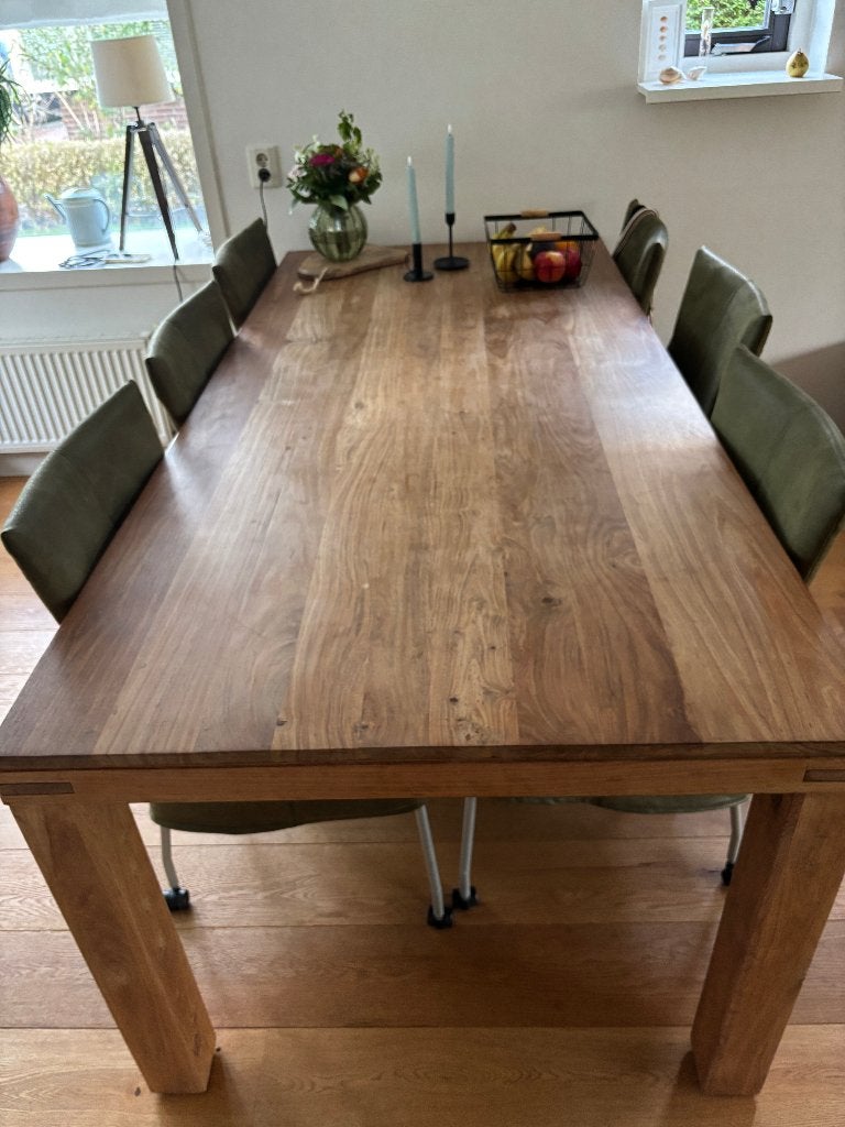 Eetkamertafel Teak 200x100 cm, Huis en Inrichting, Ophalen, Gebruikt, 100 tot 150 cm, Teakhout