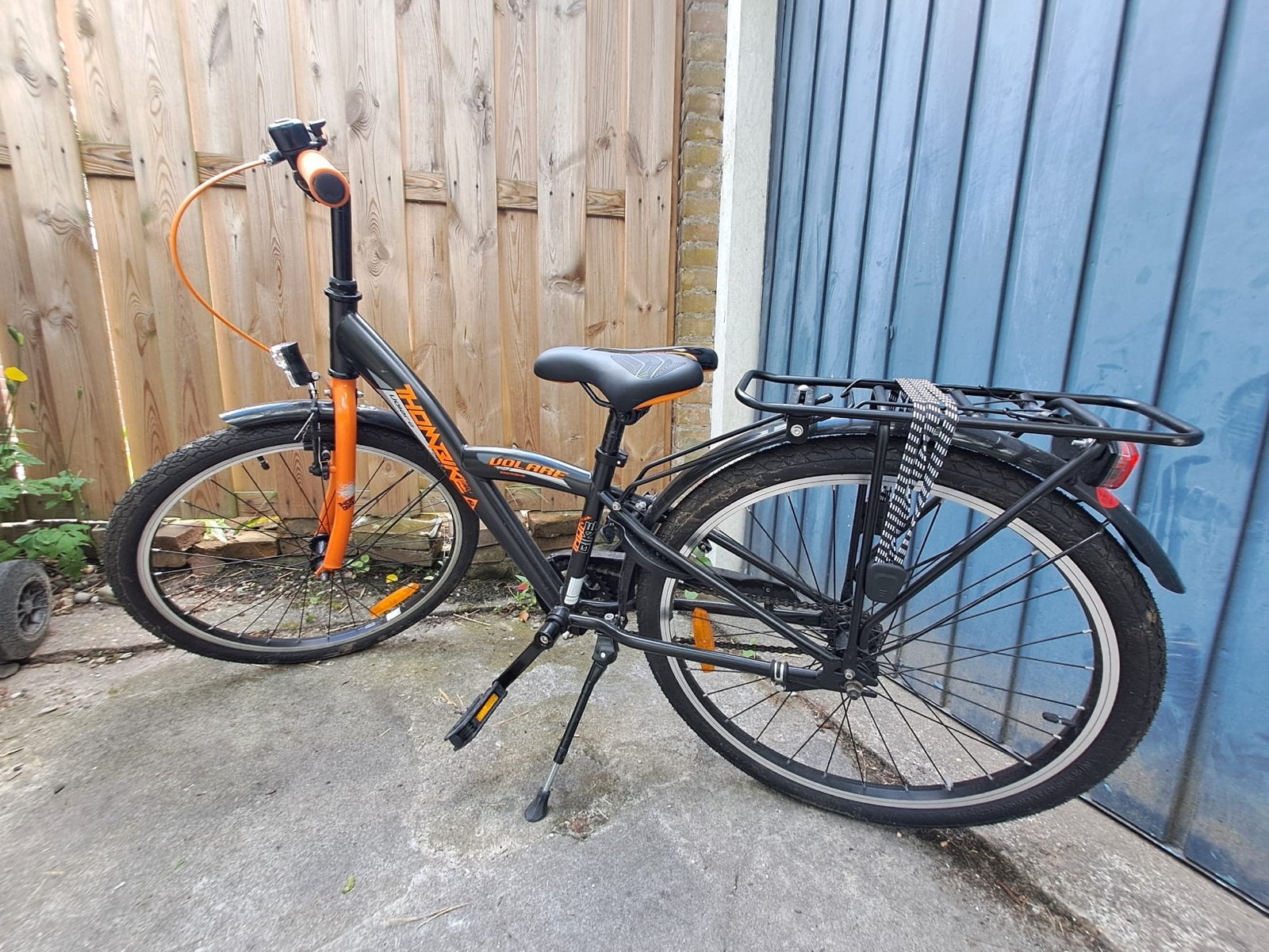 Volare Thombike Kinderfiets - Zwart/Oranje, Velgrem, Minder dan 49 cm, Zo goed als nieuw, Ophalen