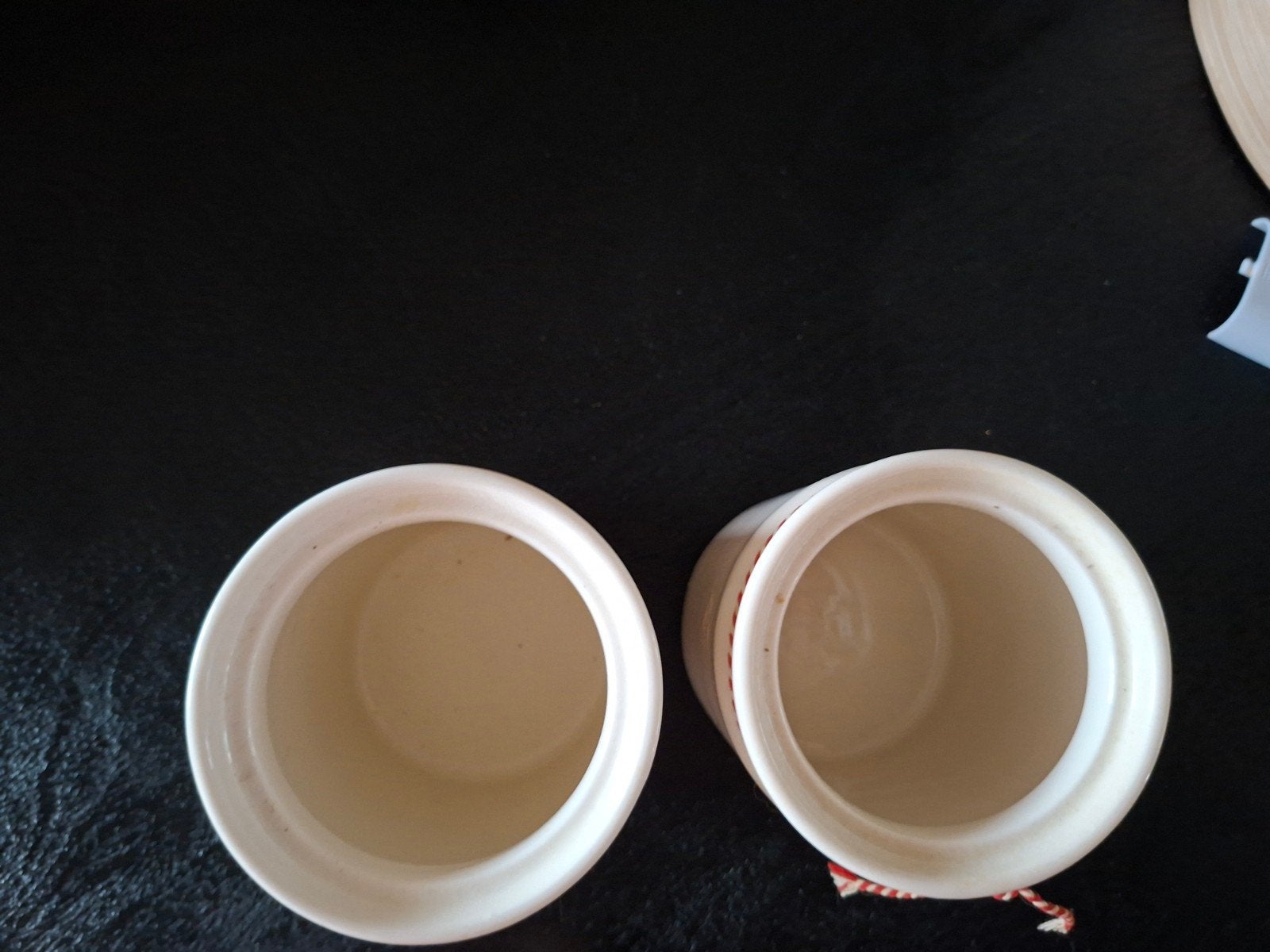 Set van 2 Chateau La Tulipe voorraadpotten met kurk, Gebruikt, Ophalen of Verzenden, Landelijk, Wit