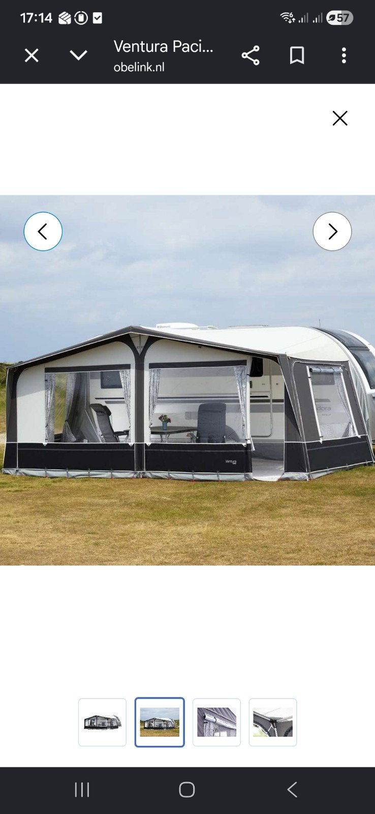 Ventura Pacific 250 voortent - Ice Grey/Antraciet, Ophalen, Gebruikt