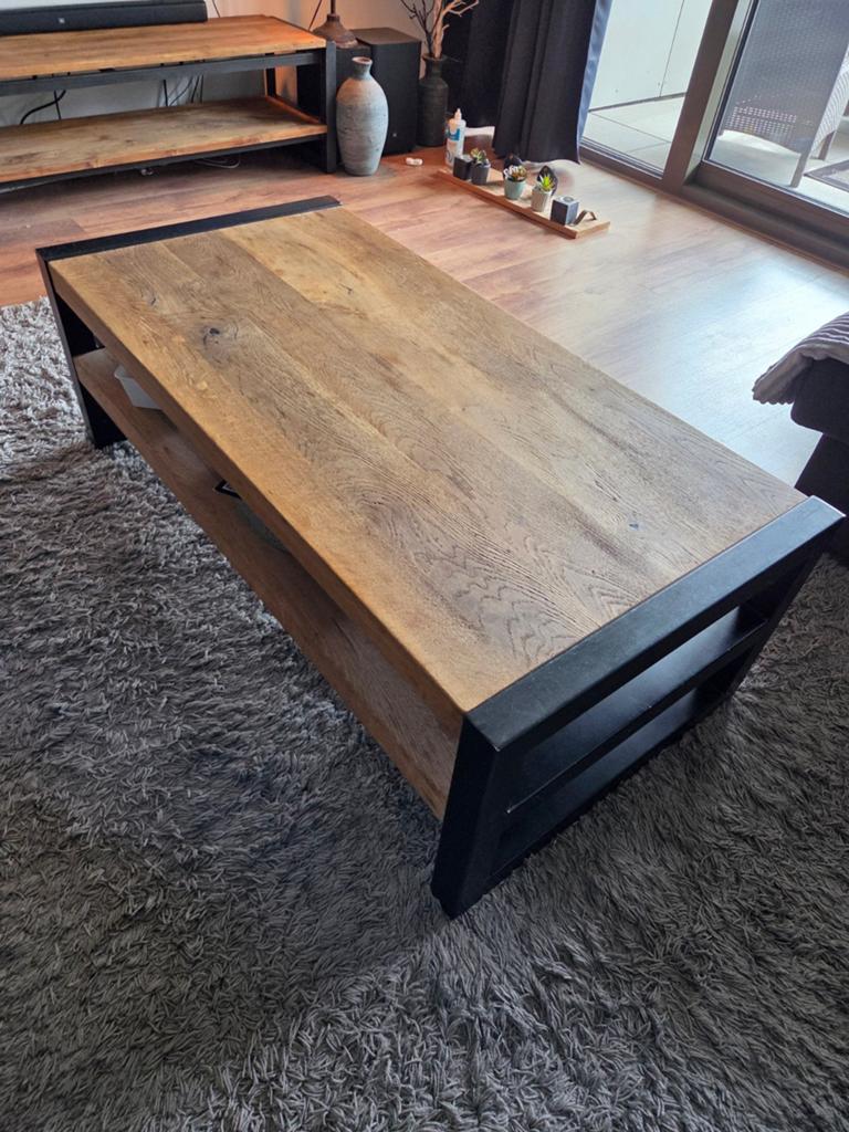 Salontafel en TV-meubel set - Industrieel design, Gebruikt, Industrieel, Modern, Minder dan 50 cm, Rechthoekig