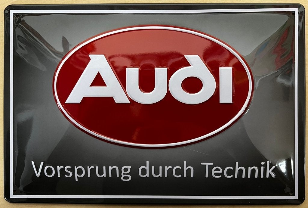 Audi Logo Vorsprung Tecknik relief reclamebord van metaal