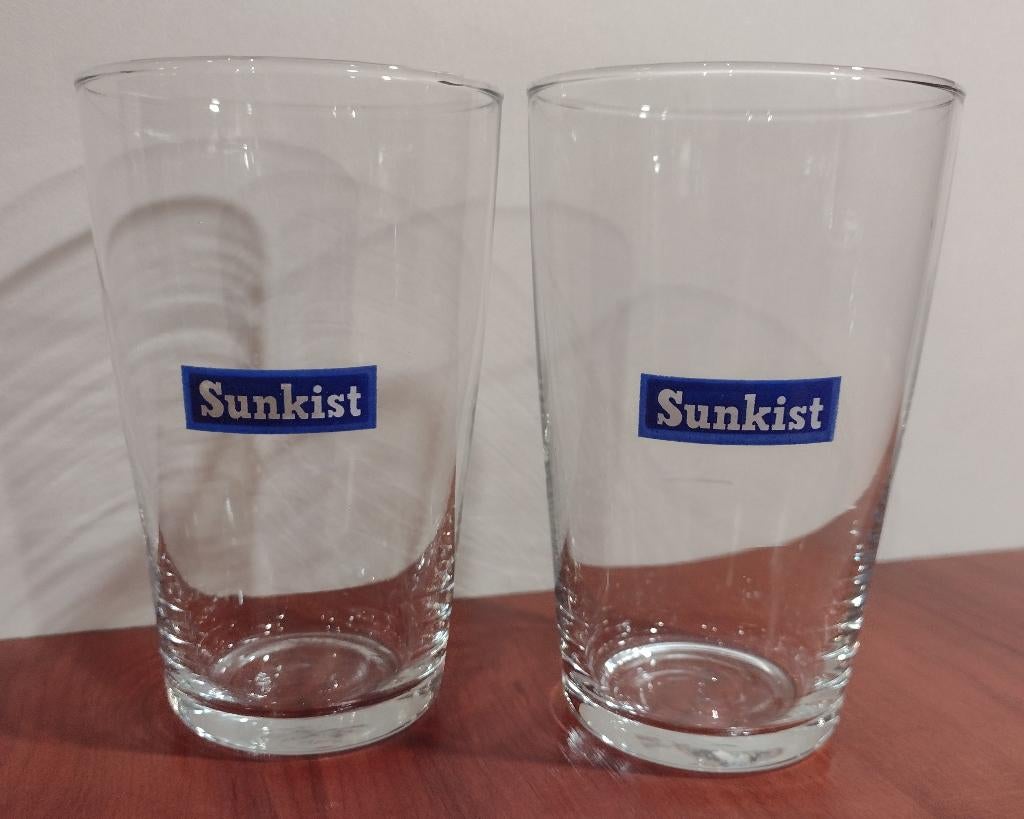 Vintage Sunkist Limonade Glaasjes 16cl Jaren ‘70. (A1), Ophalen of Verzenden, Zo goed als nieuw, Frisdrankglas