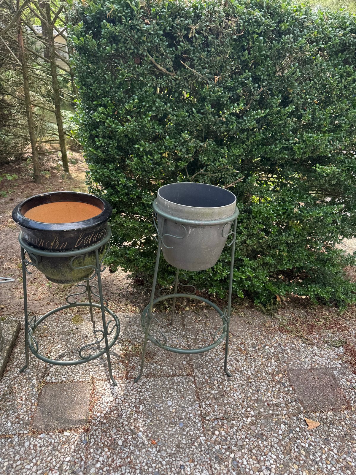 Standaard met pot, 25 tot 40 cm, Gebruikt, Balkon, Rond