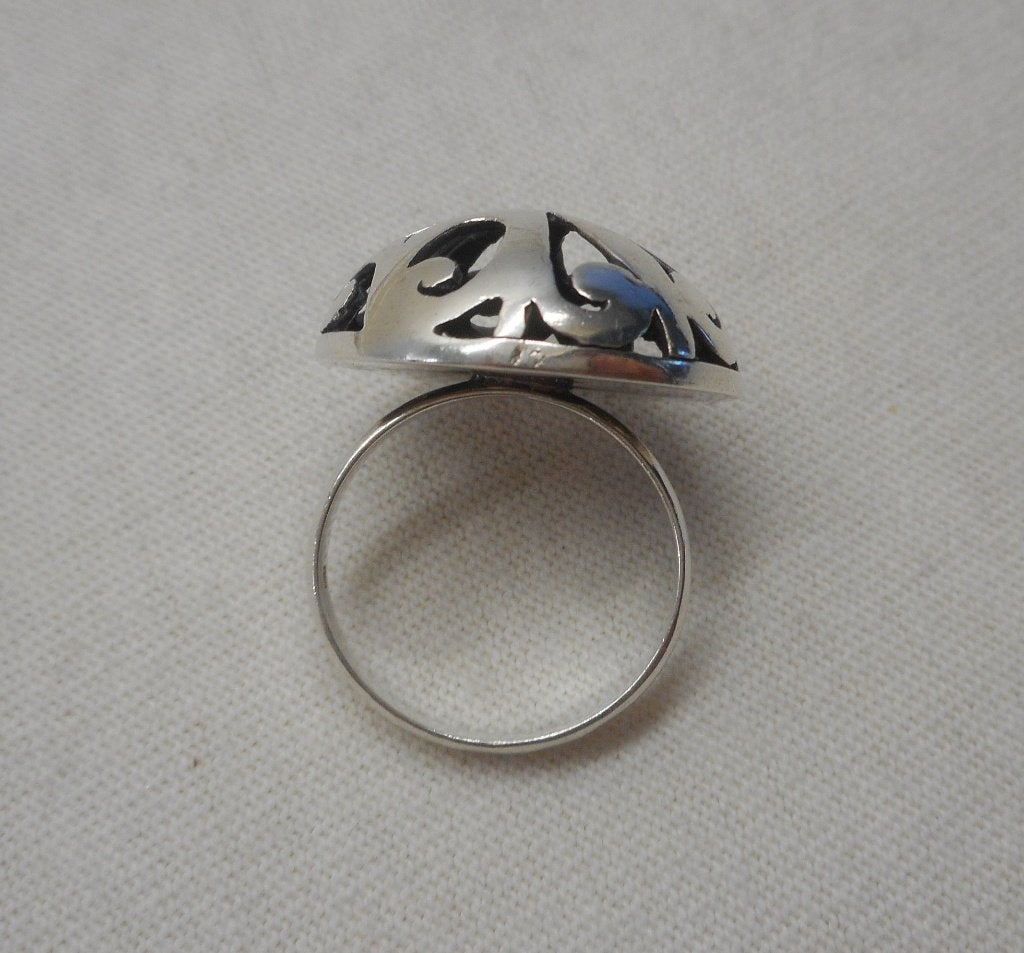 Zilveren bijzondere modernist ring maat 17 nr.1487, Sieraden, Tassen en Uiterlijk, Antieke sieraden, Verzenden, Zilver, Ring