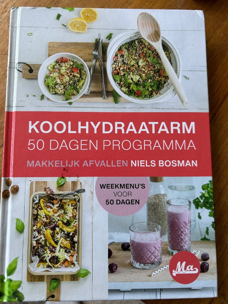 Koolhydraatarm 50 dagen programma, Boeken, Dieet en Voeding, Ophalen of Verzenden, Zo goed als nieuw, Niels Bosman