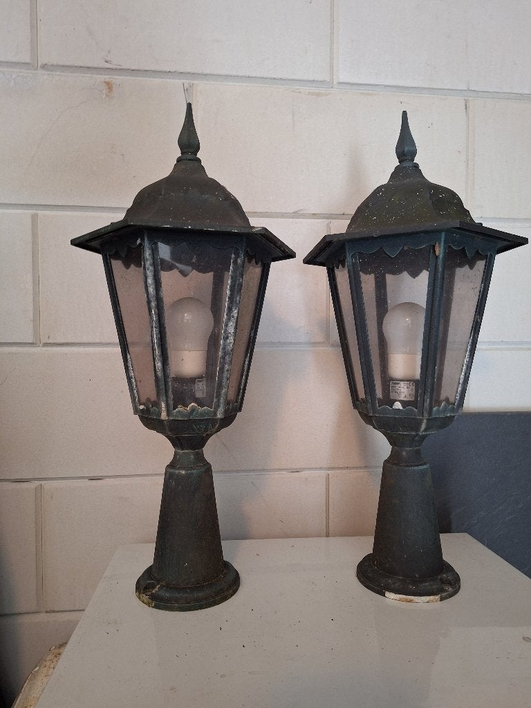 klassieke buiten lantaarn 2stuks, Tuin en Terras, Ophalen, Overige materialen, Gebruikt, Staande lamp