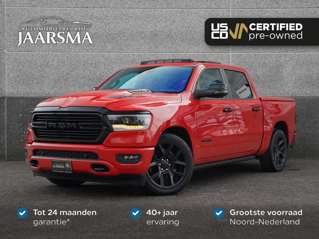 Dodge Ram 1500 5.7L V8 4x4 Crew Cab Laramie Night |Luchtveri, Auto's, Dodge, Bedrijf, Te koop, RAM 1500, 4x4, ABS, Achteruitrijcamera
