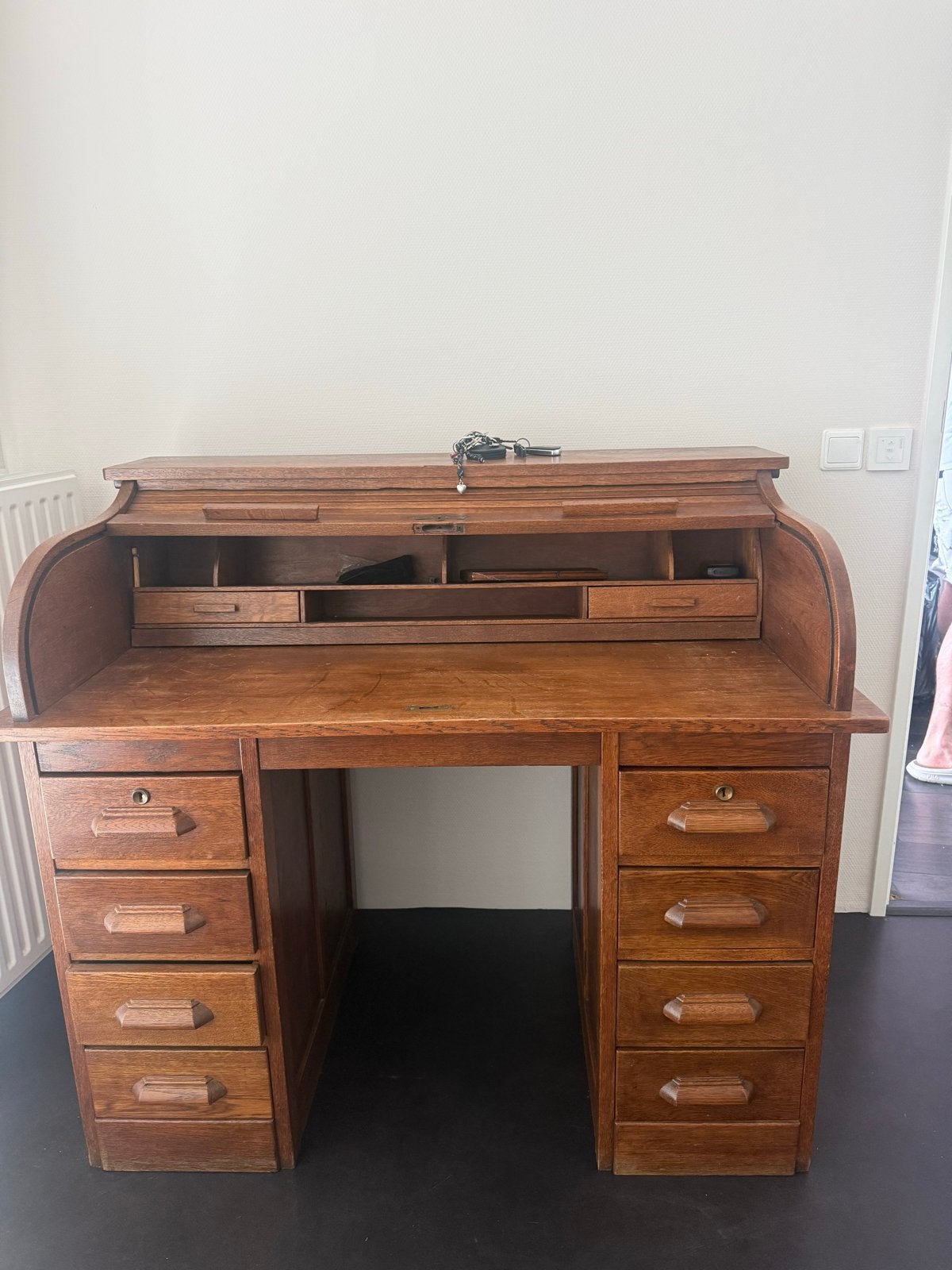 Antiek Eiken Rolluikbureau - Klassiek & Functioneel, Ophalen of Verzenden