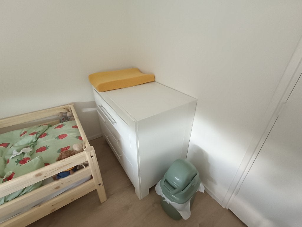 Commode Bopita wit met bladvergroot en wandrek, Ophalen, Gebruikt, 50 tot 70 cm, 100 cm of meer