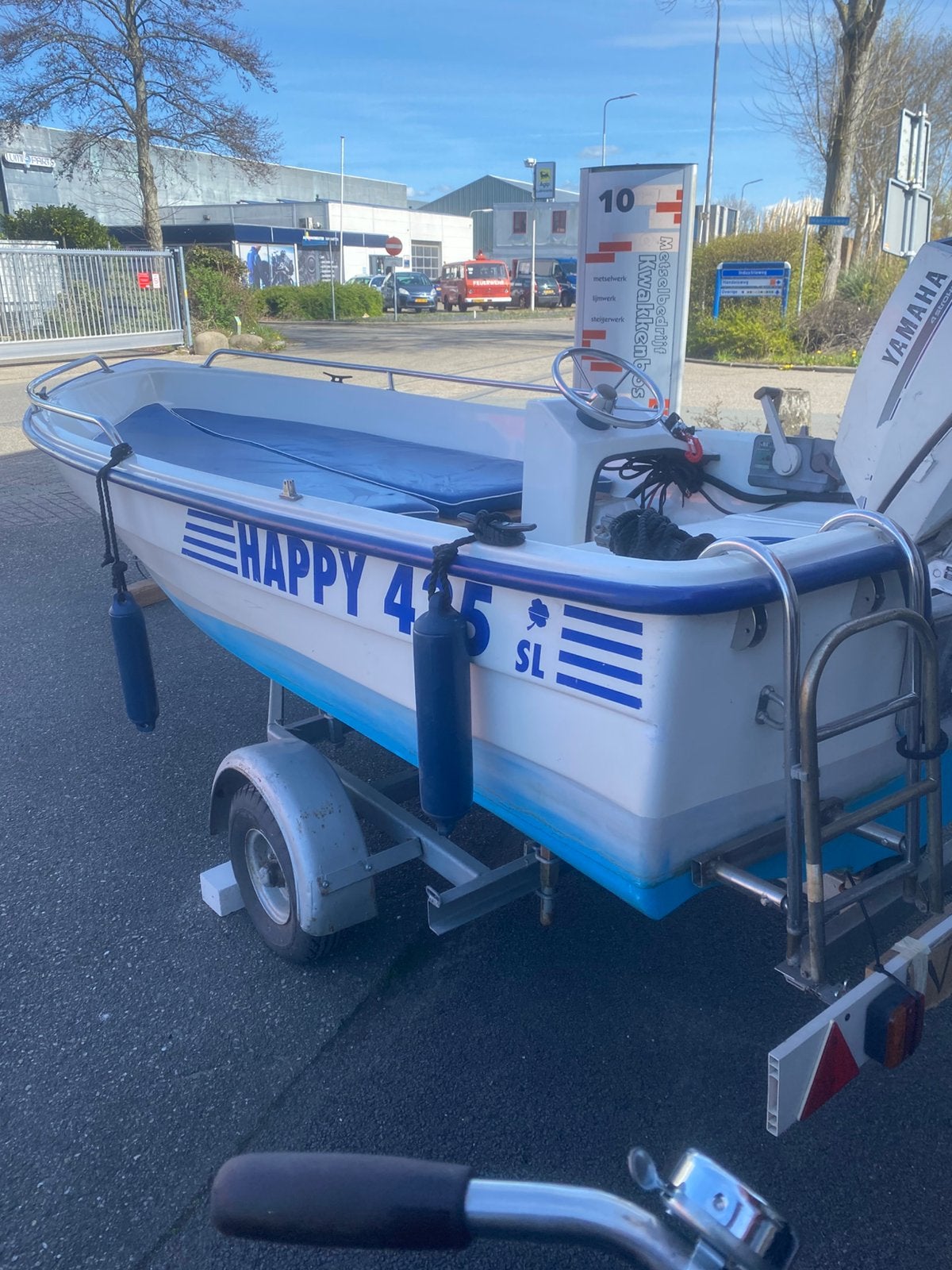 Polyester bootje happy 435, Watersport en Boten, Motorboten en Motorjachten, Ophalen, Polyester, Trailer