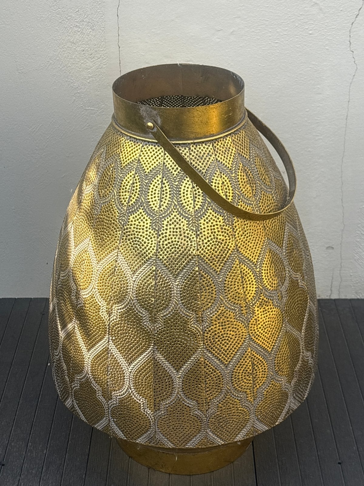 Gouden Oosterse Lantaarn met Handvat, Gebruikt, Lantaarn, Overige merken, Ophalen of Verzenden