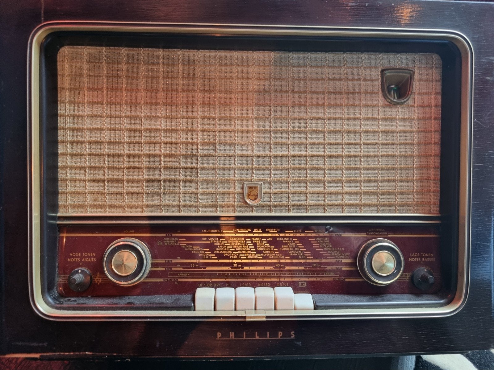Retro werkende Philips Radio - Vintage buizenradio, Ophalen