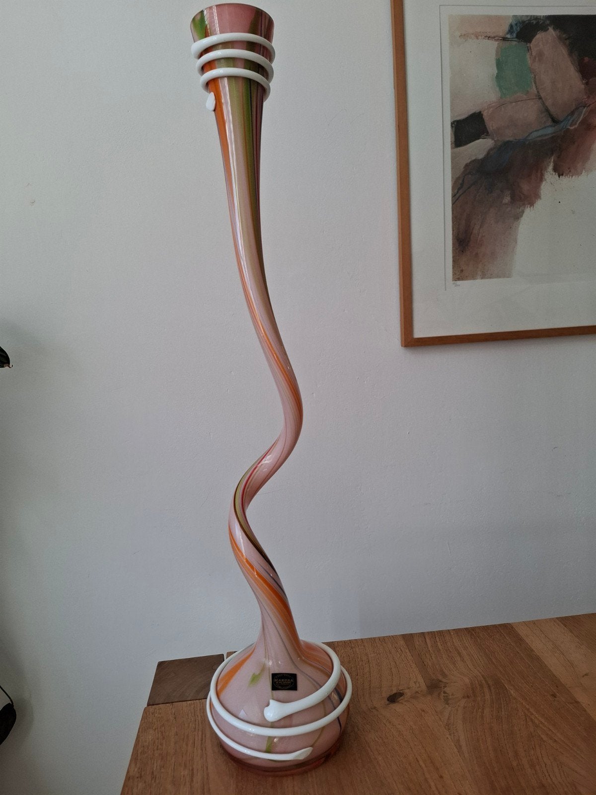 Prachtige handgemaakte veelkleurige glazen vaas - 80 cm, Ophalen