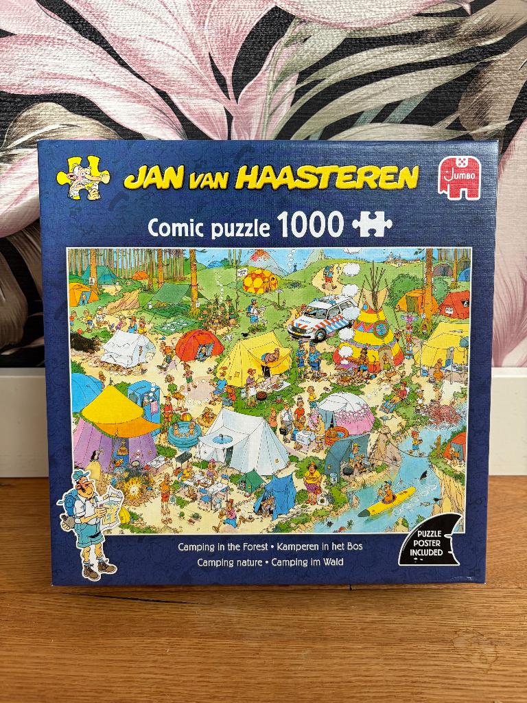 Van Haasteren puzzel 'Kamperen in het bos' 1000st, Ophalen of Verzenden, 500 t/m 1500 stukjes, Zo goed als nieuw, Legpuzzel