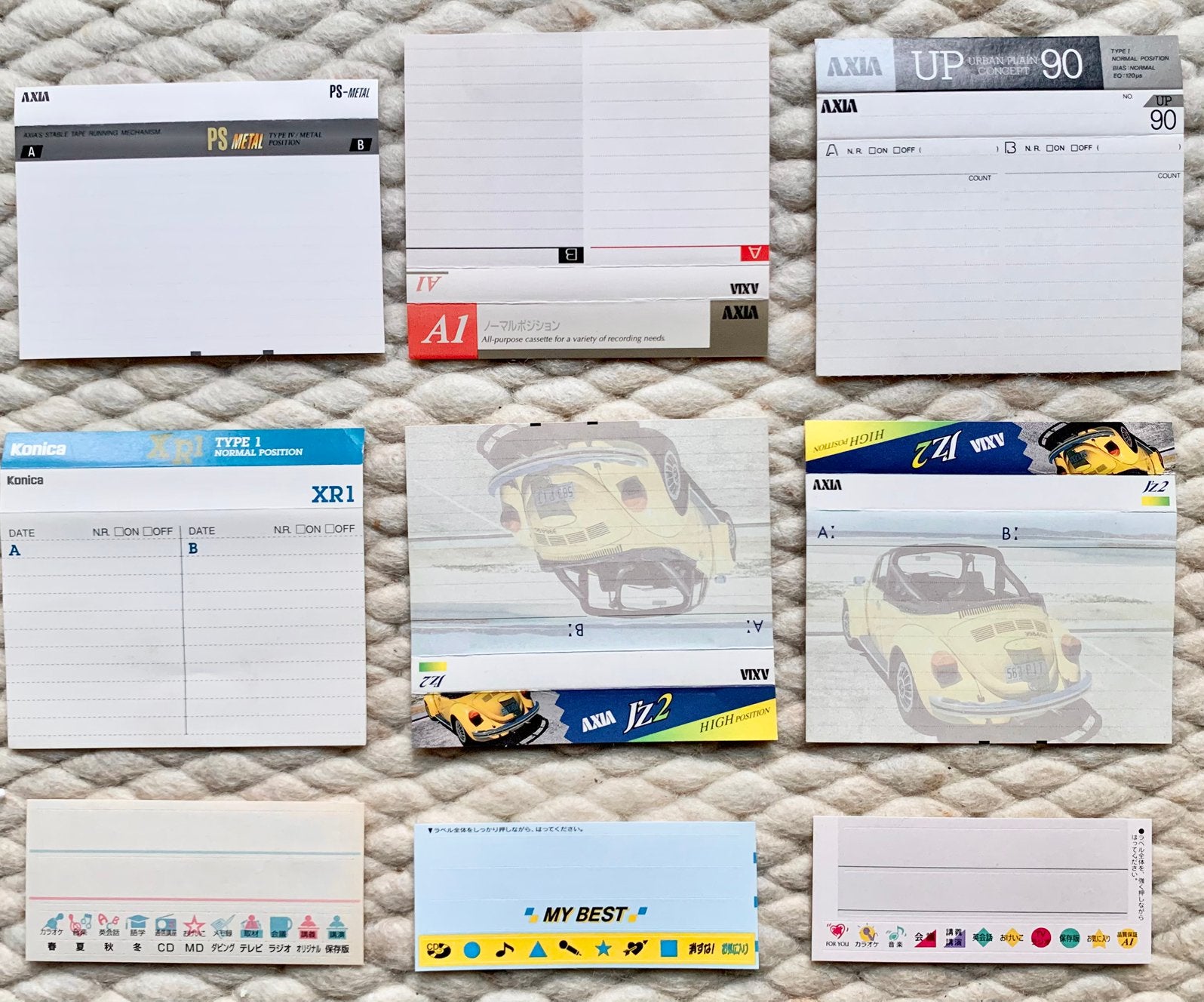 inlays stickervelletjes AXIA Konica Maxell origineel JAPAN, Verzenden, Zo goed als nieuw, AXIA Konica Maxell, Nvt