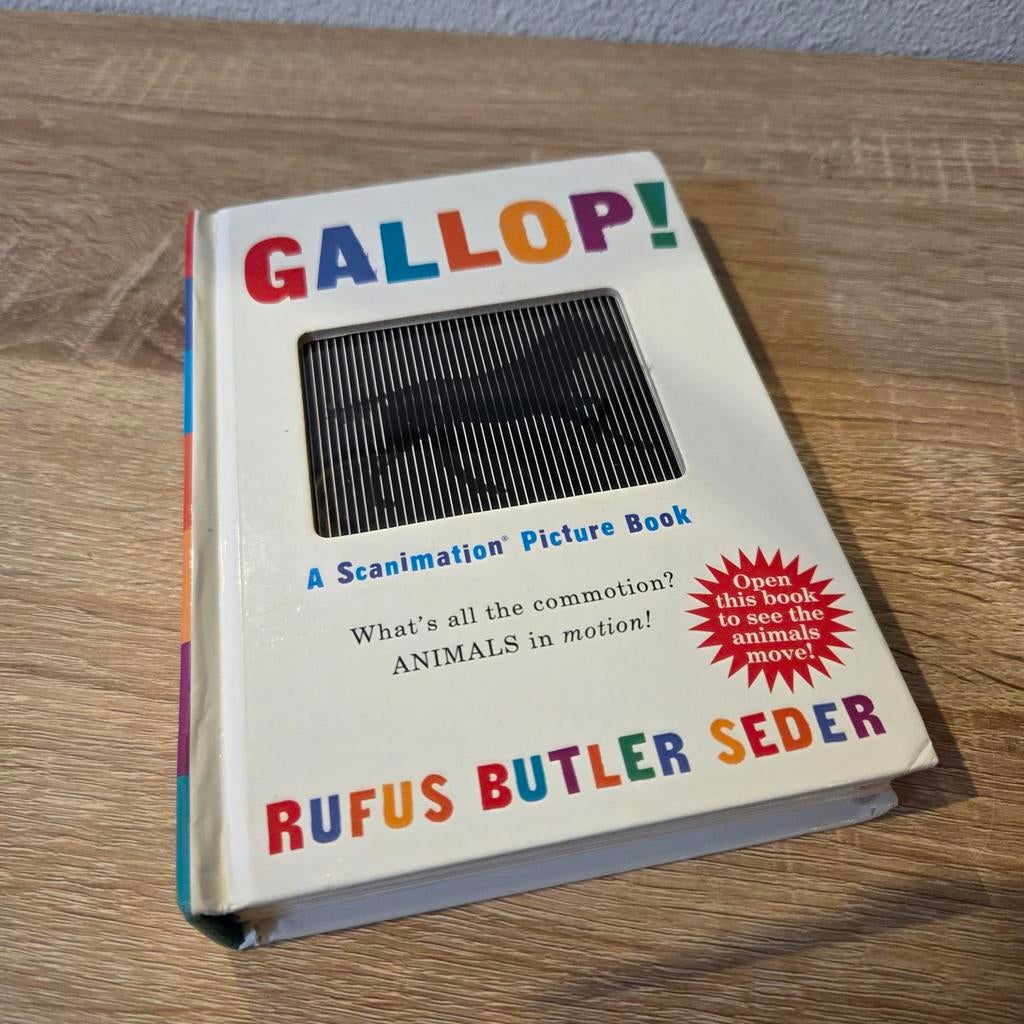 Gallop! Scanimation Prentenboek - Rufus Butler Seder (2007), Ophalen of Verzenden, Zo goed als nieuw, Rufus Butler Seder, Prentenboek