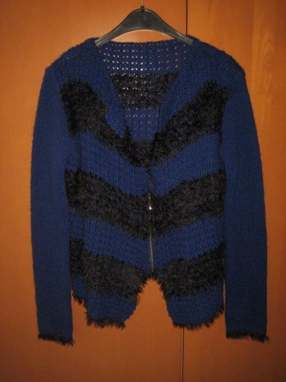 Speels blauw-zwart strepenvestje MARIE MÉRO M snazzeys, Maat 38/40 (M), Verzenden, Blauw, Marie Méro