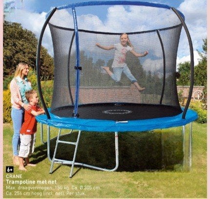 grote trampoline met net, Ophalen, Gebruikt