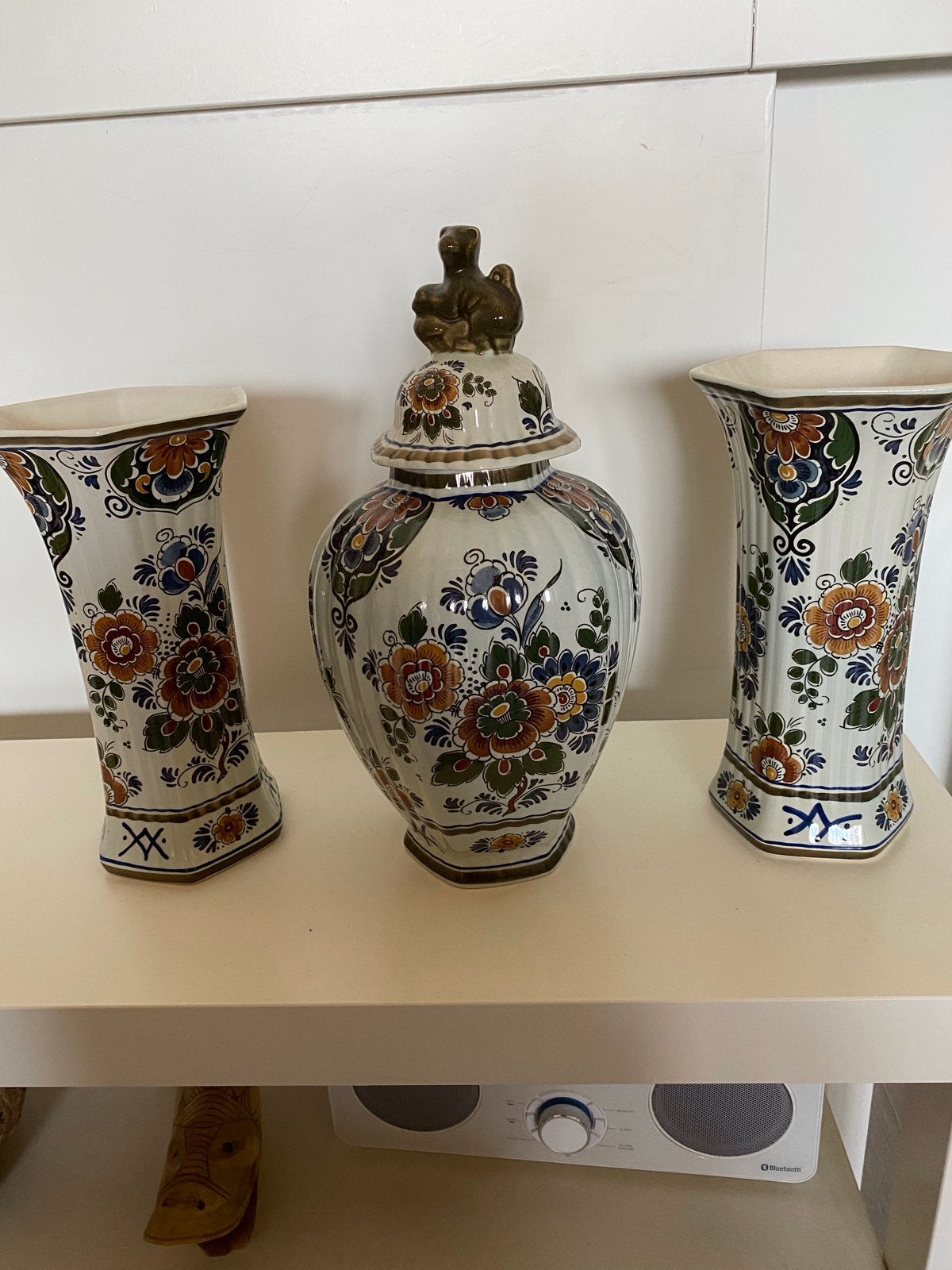 Prachtige Delft Polychroom Holland Handwerk Vazen Set, Antiek en Kunst, Ophalen of Verzenden