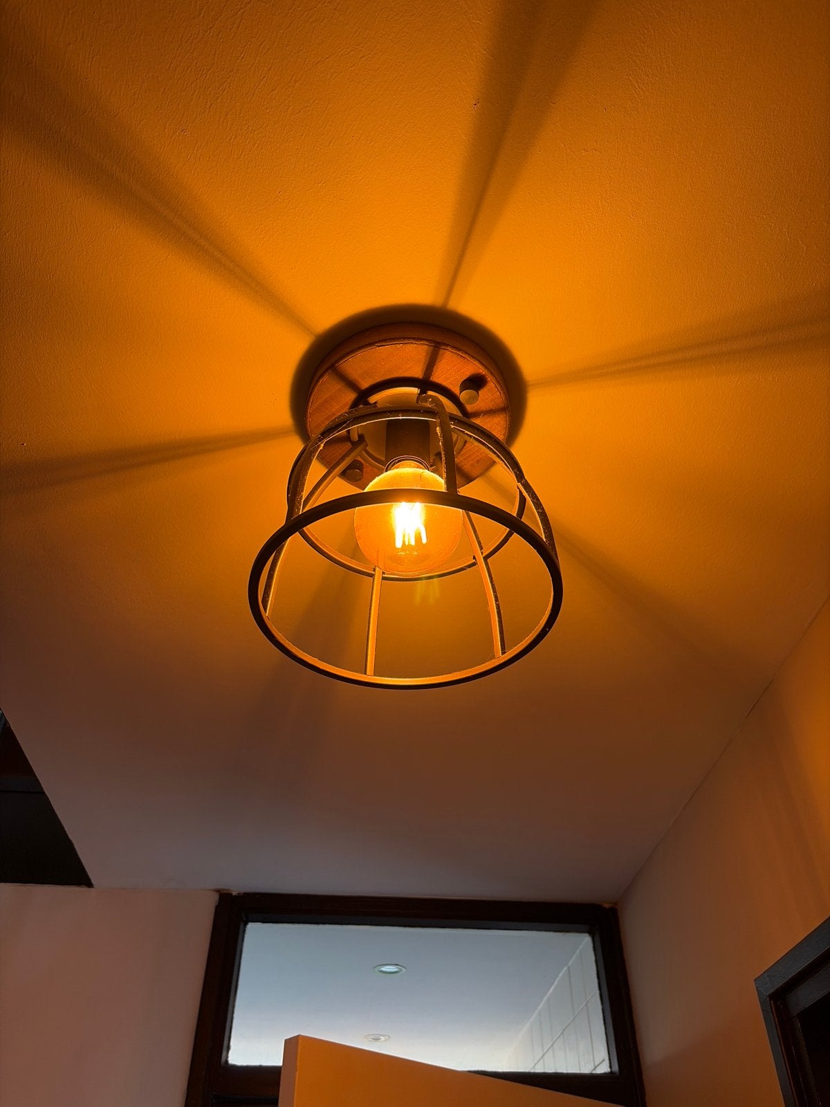 Industriële Plafondlamp met Kooi - merk chericoni Aperto, Ophalen, Zo goed als nieuw, Metaal