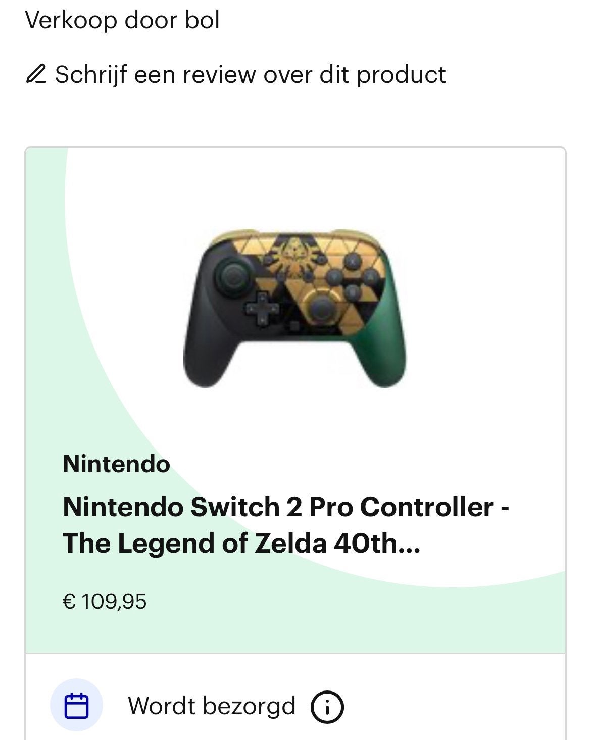Switch 2 Pro Controller - The Legend of Zelda , Spelcomputers en Games, Ophalen of Verzenden, Nieuw