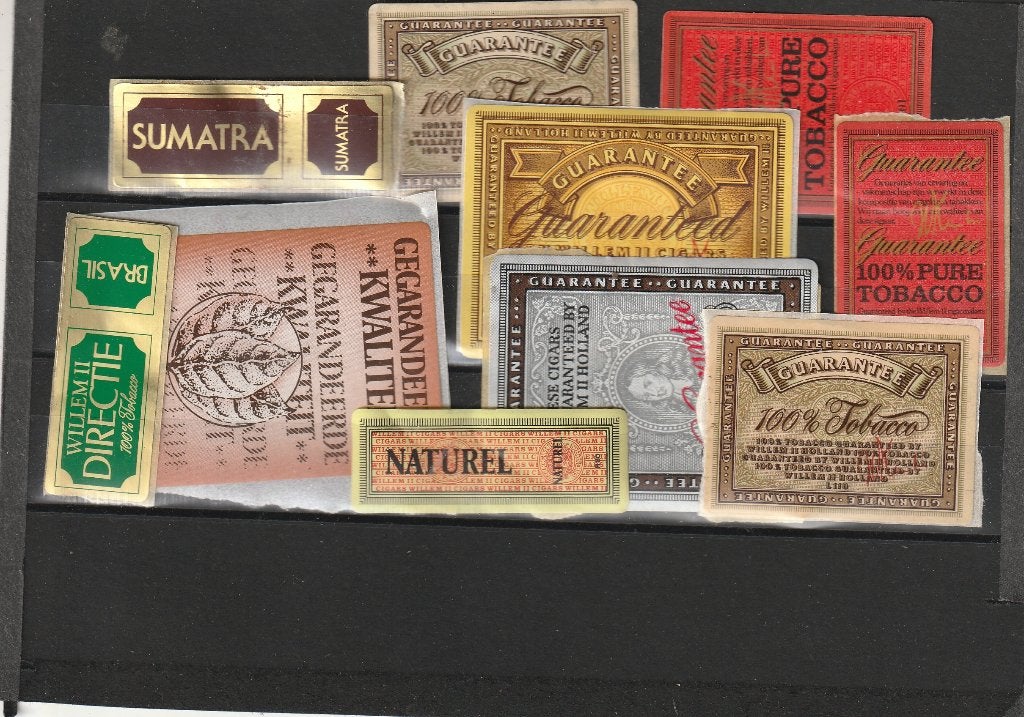 SIGARENBANDEN 10 ETIKETJES WILLEM II, Verzamelen, Rookartikelen, Aanstekers en Luciferdoosjes, Ophalen, Zo goed als nieuw, Sigarenbandjes