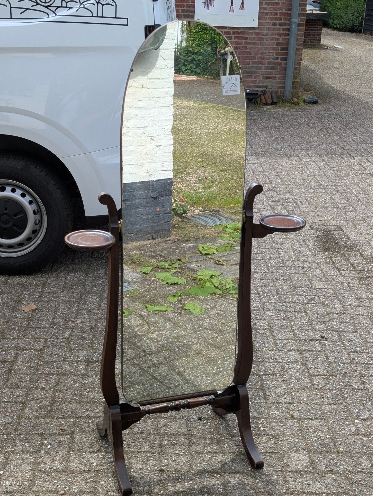 Oude Engelse pas spiegel 145 cm hoog. €75., Ophalen, Rechthoekig