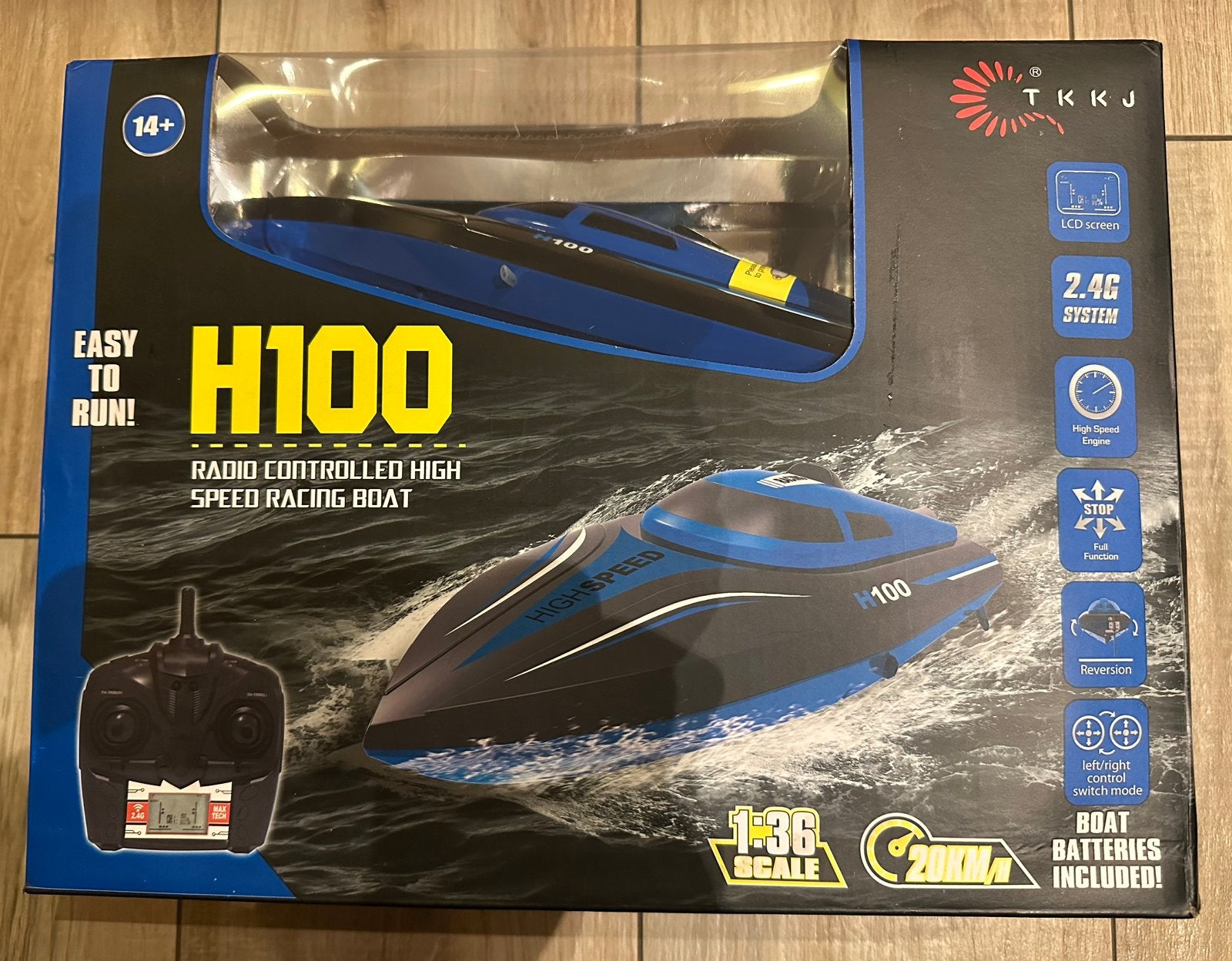 H100 RC speedboot 20 km/u – afstandsbediening – compleet, Ophalen of Verzenden, Zo goed als nieuw