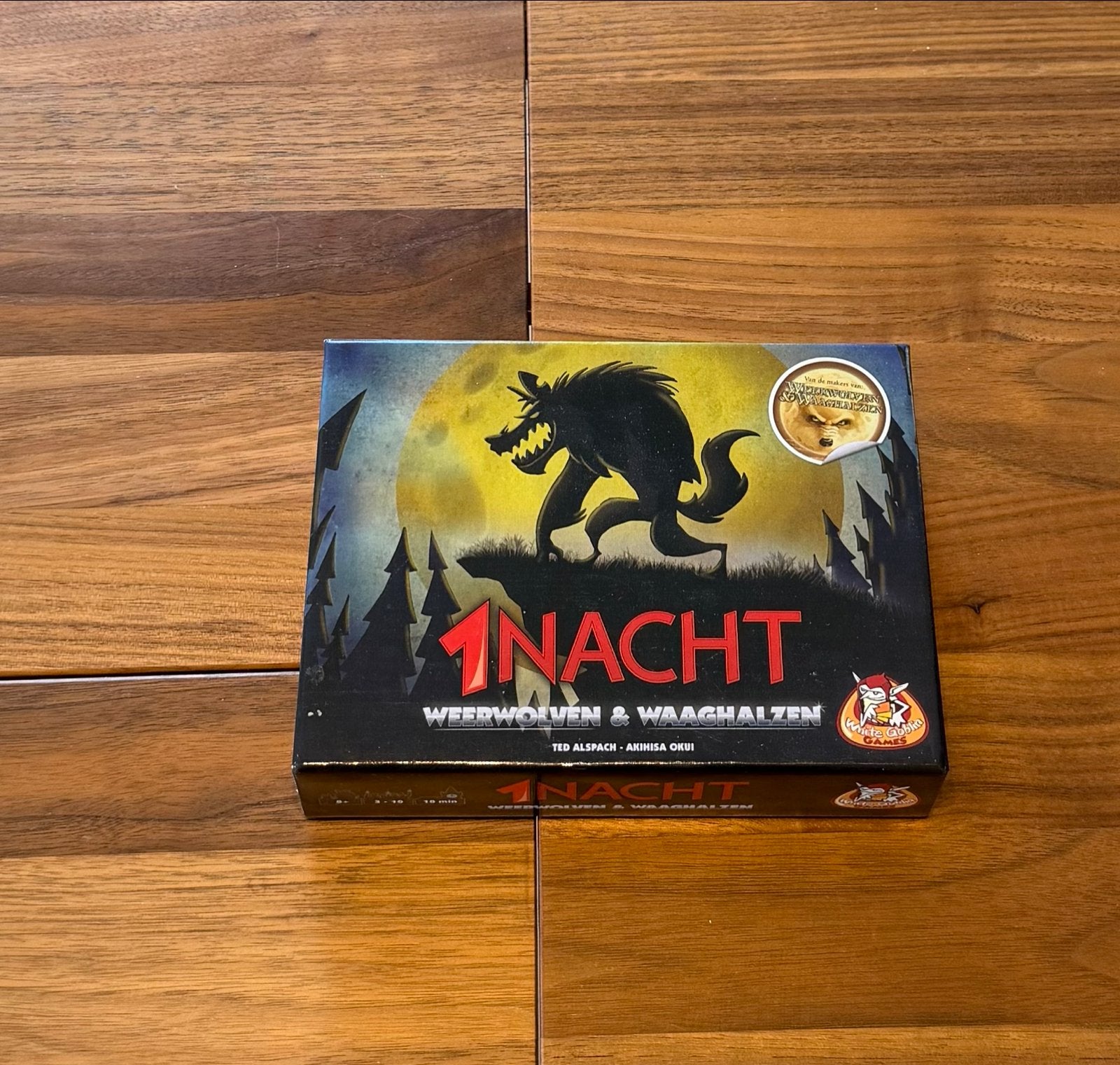 1 Nacht Weerwolven & Waaghalzen bordspel, Drie of vier spelers, Ophalen of Verzenden, Gebruikt