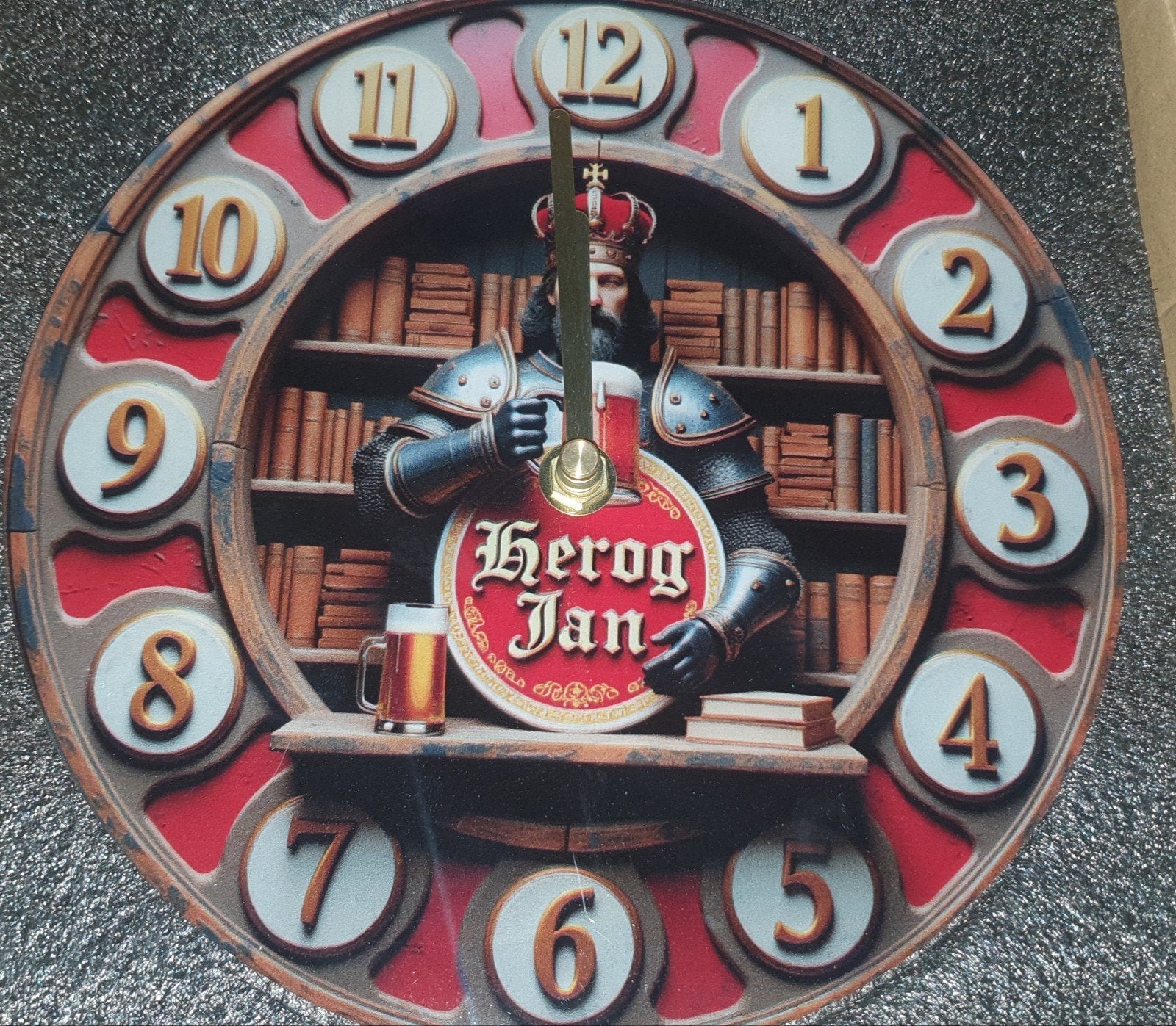 Herog Jan klok, perfect voor in de man cave, bar, kroeg, Ophalen of Verzenden, Wandklok