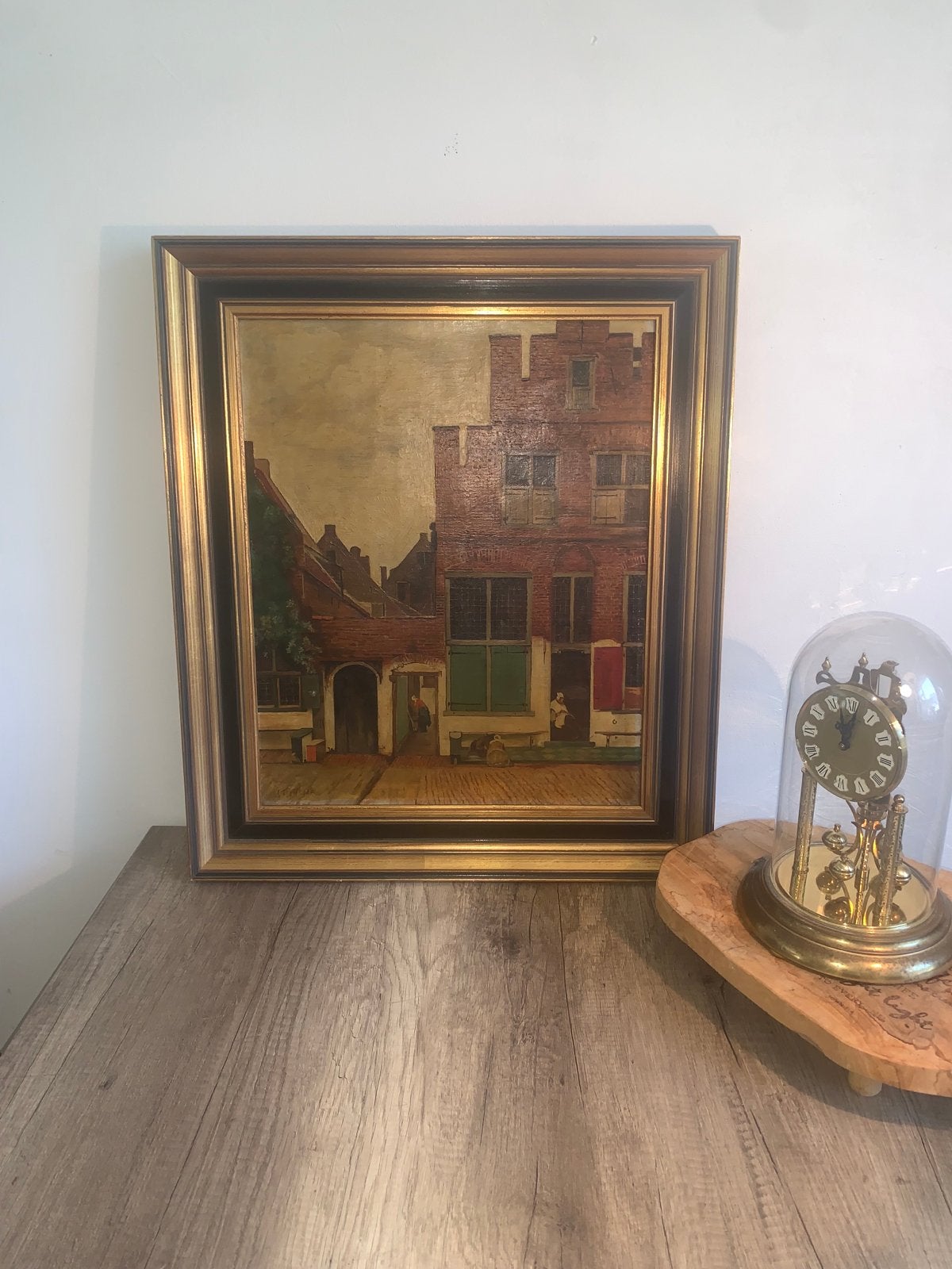 Johannes Vermeer Schilderij "Straat in Delft" (reproductie), Antiek en Kunst, Kunst | Schilderijen | Klassiek, Doek, Ophalen of Verzenden