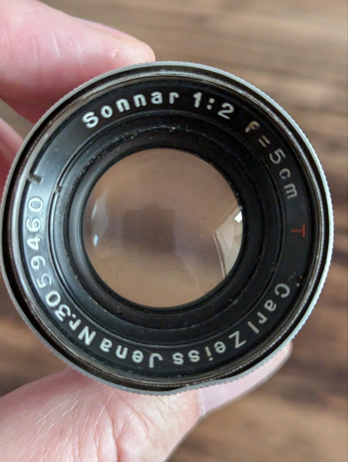 Contax Carl Zeiss Jena Sonnar 1:2 5cm T na-oorlogs, Ophalen of Verzenden, 1940 tot 1960, Lens of Lenzen