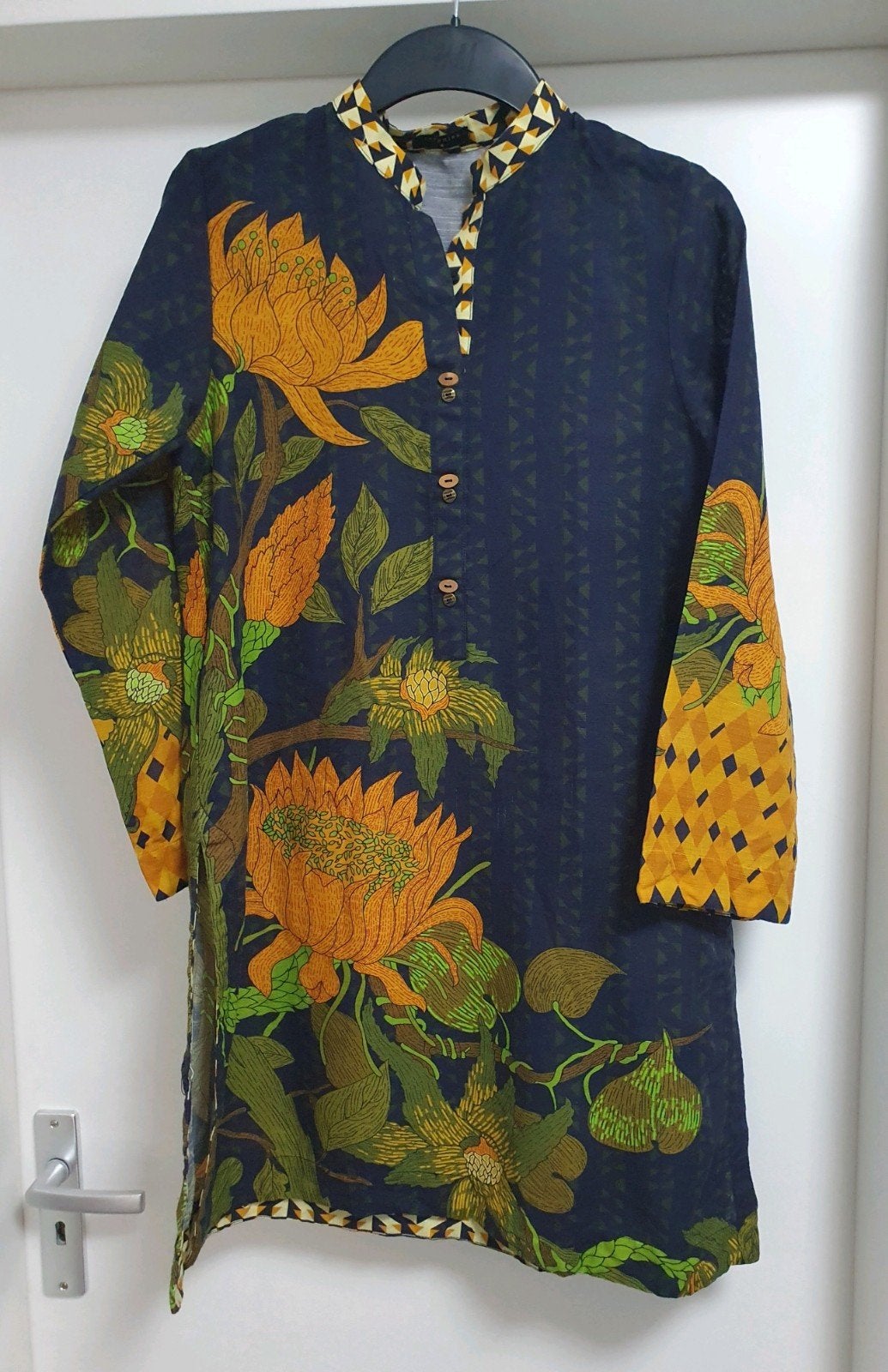 Indiase tuniek top jurk - Sapphire - Maat S, Meerkleurig, Sapphire, Ophalen of Verzenden, Zo goed als nieuw